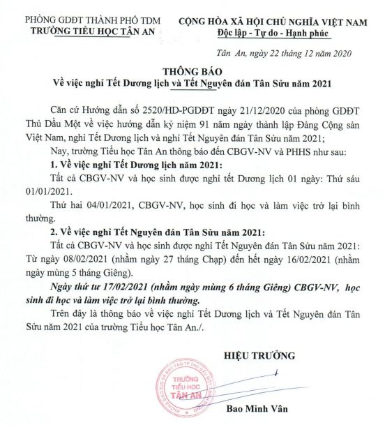 tb nghi tet