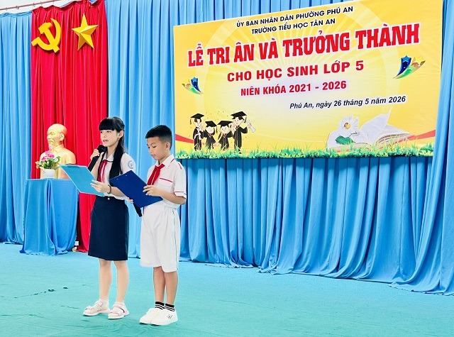 Lễ tri ân và trưởng thành cho học sinh lớp 5 tại trường Tiểu học Tân An niên khóa 2021 - 2026